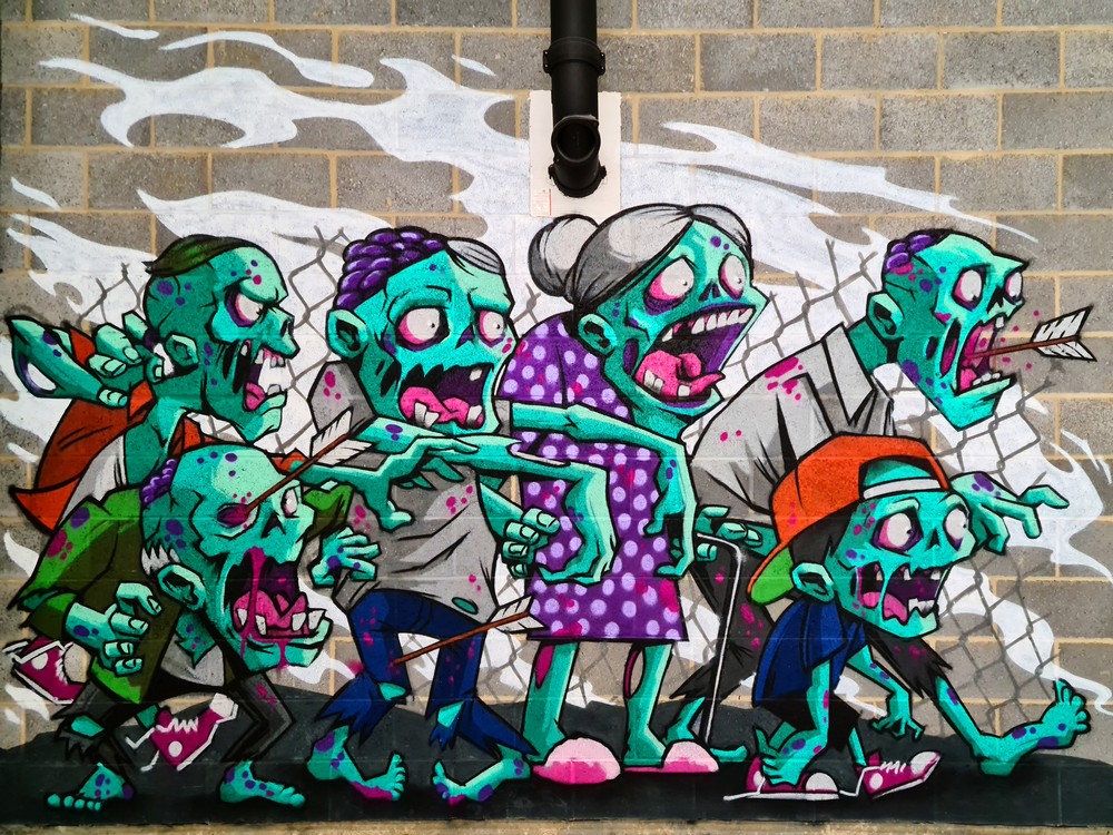 Zombie graffiti at Archery Fit